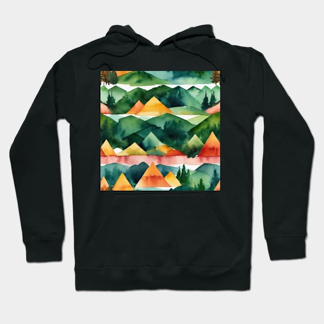 Watercolor Geometric Hoodie by justrachna